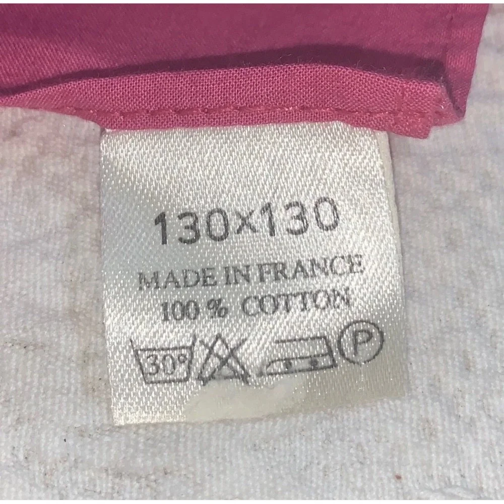 Souleiado French Provencal Pink Floral Cotton Tablecloth 130x130cm